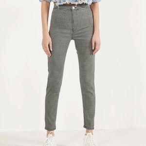 Bershka High waist gingham jeggings